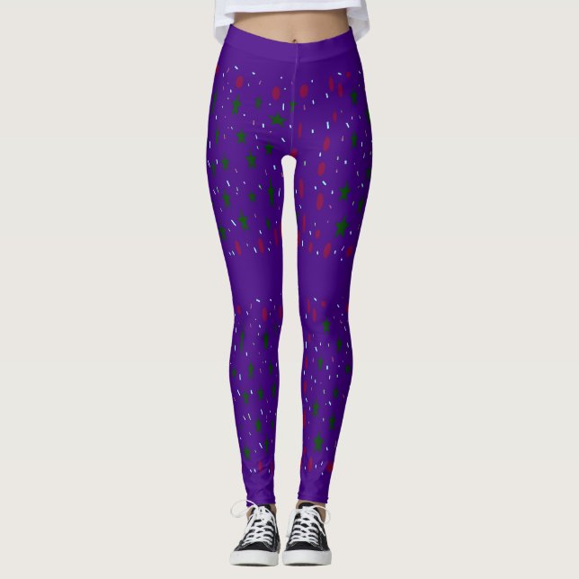 Leggings Púrpura real con patrones (Anverso)