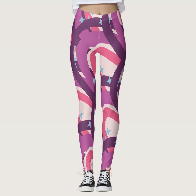 Leggings Púrpura rosa bohemio arco iris mamá personalizada (Anverso)