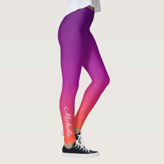 Leggings Púrpura, rosa y gradiente naranja