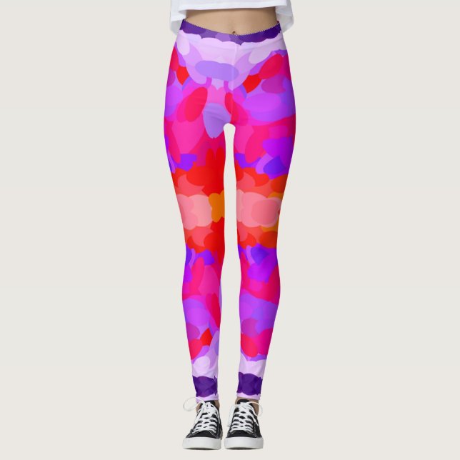 Leggings Púrpura, rosa y Naranja (Anverso)