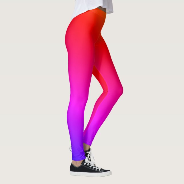 Leggings Púrpura rosada Neón gradiente luminoso Fiesta Legg (Derecha)