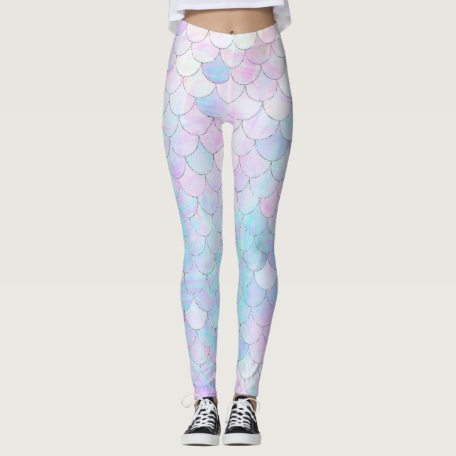 Leggings Púrpura sirena holográfica irlandescente (Anverso)