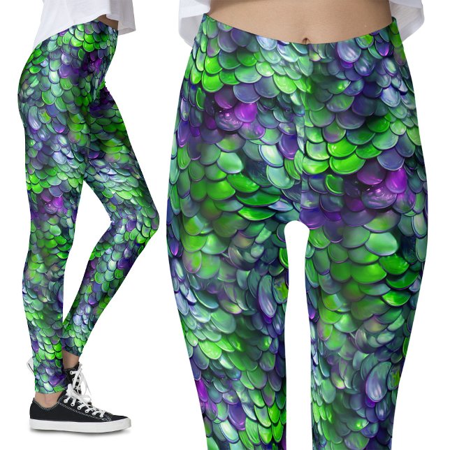 Leggings Púrpura Verde Sirena Escales Fantasy Costuma Fiest (Subido por el creador)