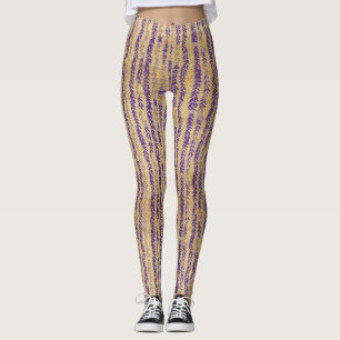 Leggings Púrpura Wisteria Blossom Patrón Floral