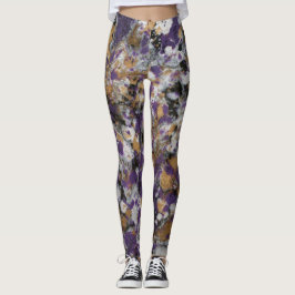 Leggings Púrpura y galaxia del oro
