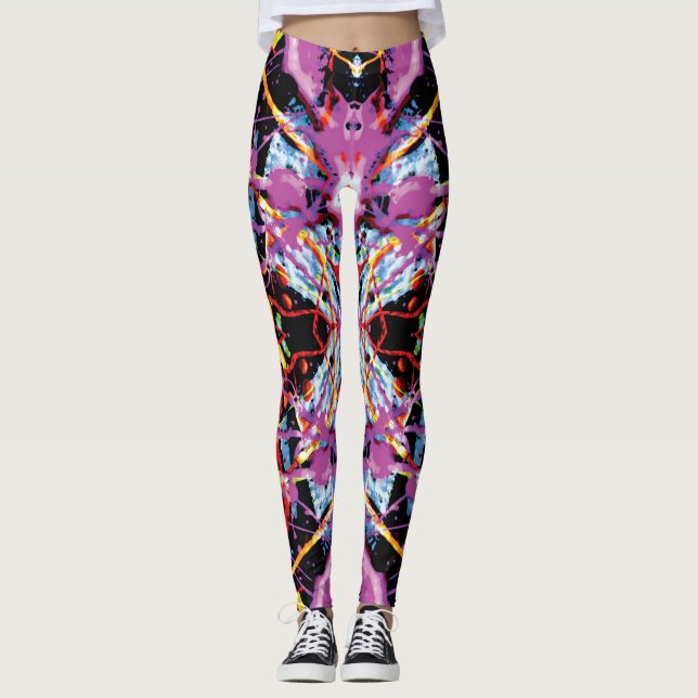 Leggings Púrpura y negras Manchas de convulsión etérea (Anverso)