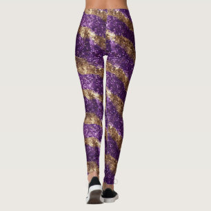 Leggings Purpurada Brillante Oro Destello