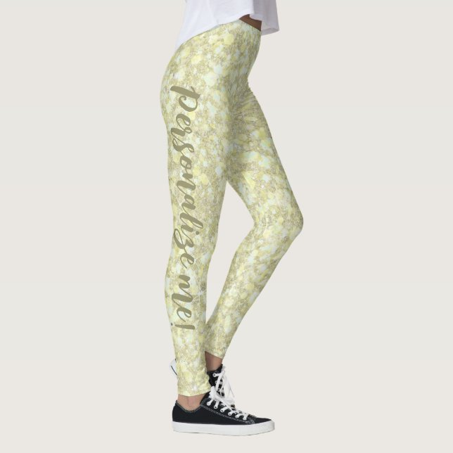 Leggings Purpurina amarillo claro suave TEXTO del PERSONALI (Derecha)