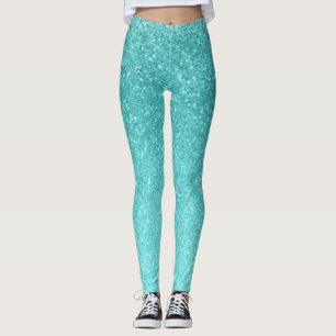 Leggings Purpurina azul Aqua Sparkle Girly Glam Mermaid
