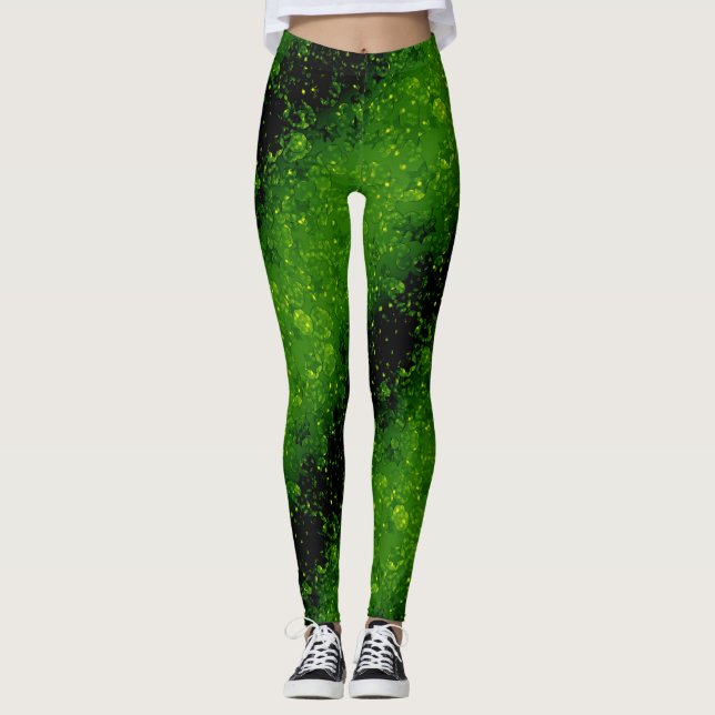 Leggings Purpurina brillan sin soldadura confetti verde bri (Anverso)
