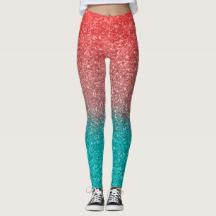 Leggings Purpurina brillante del melón del verde verde