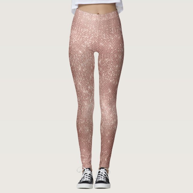 Leggings Purpurina Cepillo de Plata Glam Rosa Rosa Oro Spar (Anverso)