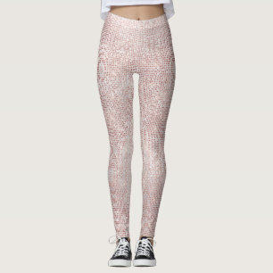 Leggings Purpurina Cepillo de Plata Ropa Rosa Blanca Sparkl