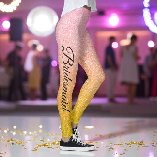 Leggings Purpurina de espuma amarillo dorado rosado Fiesta 