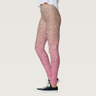 Leggings Purpurina de Faux Rosado de Bronce
