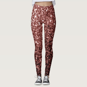 Leggings Purpurina de imitación rojo marrón