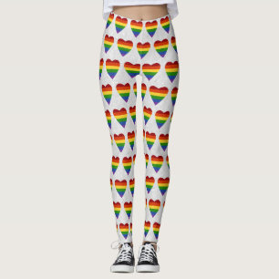 Leggings PURPURINA de la bandera del Orgullo del Corazón LG