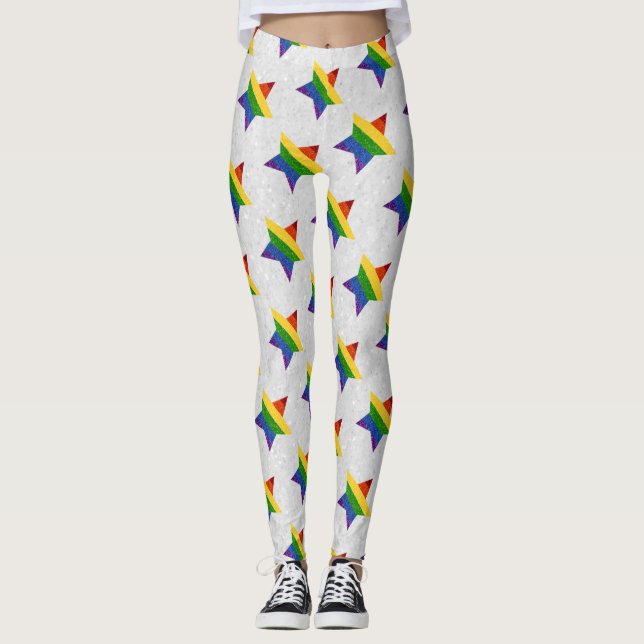 Leggings PURPURINA de la bandera del orgullo gay (Anverso)