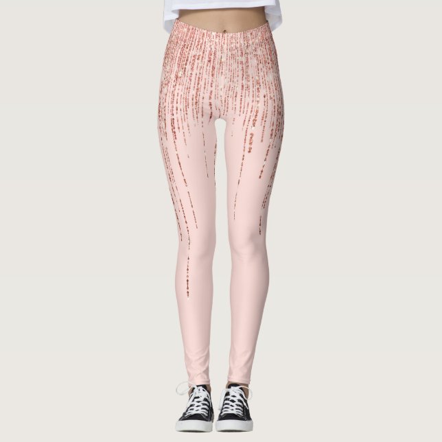 Leggings Purpurina de lujo Rosa Gold Sparkly (Anverso)