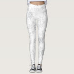 Leggings Purpurina de nieve o Navidades de invierno<br><div class="desc">Este diseño de Navidades presenta un delicado patrón de copos de nieve en gris y purpurina de plata! Esta es una idea única de Navidades para cualquier chica de su lista! En este diseño hay disponibles combinaciones de colores adicionales y elementos de coordinación. Póngase en contacto con nosotros si necesita...</div>