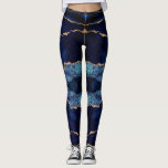 Leggings Purpurina de oro azul de la marina Marble Gemstone<br><div class="desc">Leggings con Agate Navy Blue Gold Gemstone Geode Purpurina Sparkle Cumpleaños Personalizado - Aniversario o Regalo Boda / Proveedor - o Añadir Su Carta / Nombre - Texto - Hacer su regalo especial - Redimensionar y mover o eliminar y agregar texto / elementos con la herramienta Personalización. Diseño de MIGNED....</div>