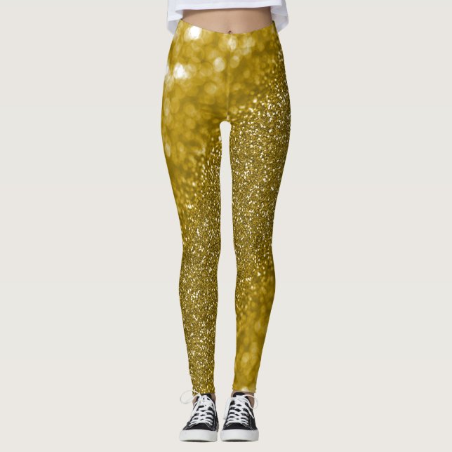 Leggings Purpurina de oro de Glam (Anverso)