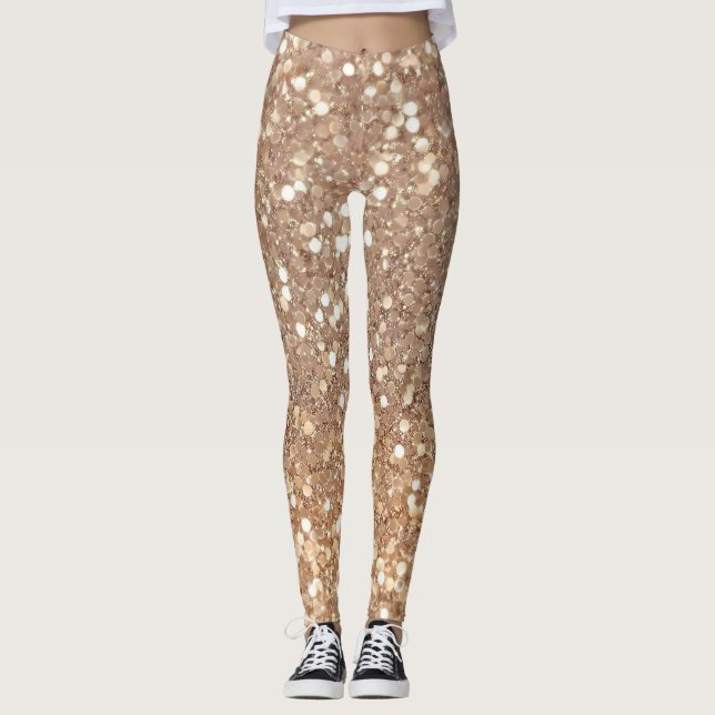 Leggings Purpurina de oro de Glam (Anverso)