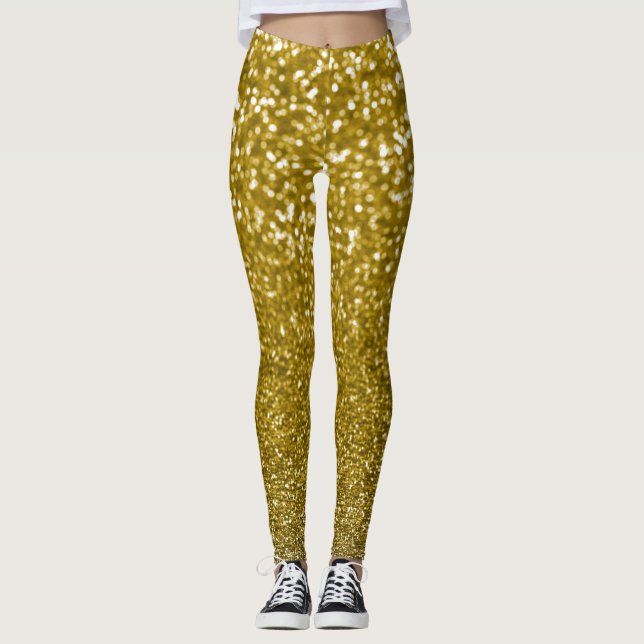 Leggings Purpurina de oro de Glam (Anverso)