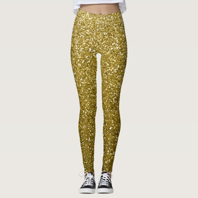 Leggings Purpurina de oro de Glam (Anverso)