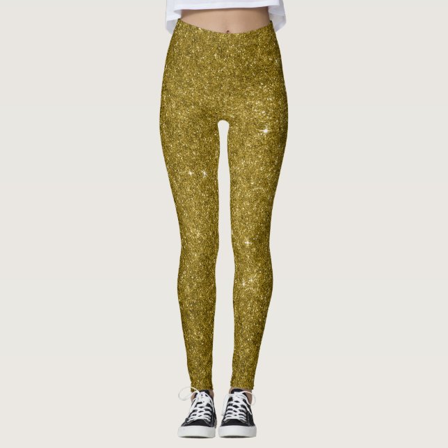 Leggings Purpurina de oro de Glam (Anverso)