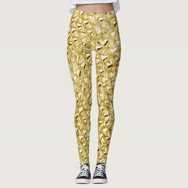 Leggings Purpurina de oro de Glam (Anverso)