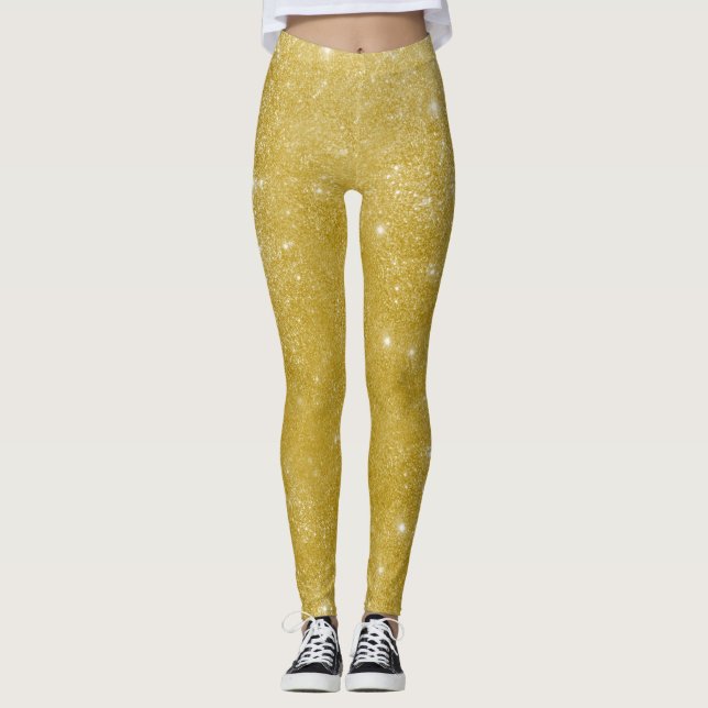 Leggings Purpurina de oro de Glam (Anverso)