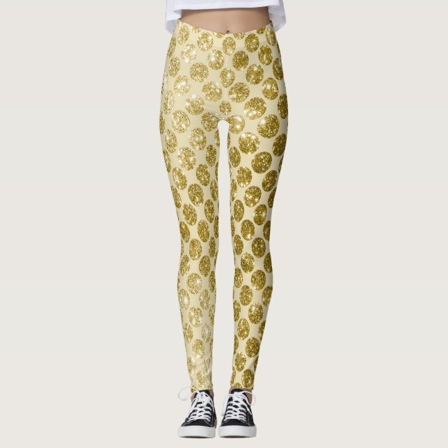 Leggings Purpurina de oro de Glam (Anverso)