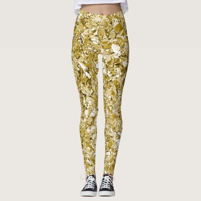 Leggings Purpurina de oro de Glam (Anverso)