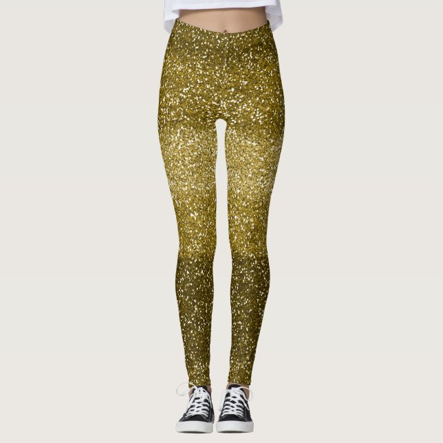 Leggings Purpurina de oro de Glam (Anverso)