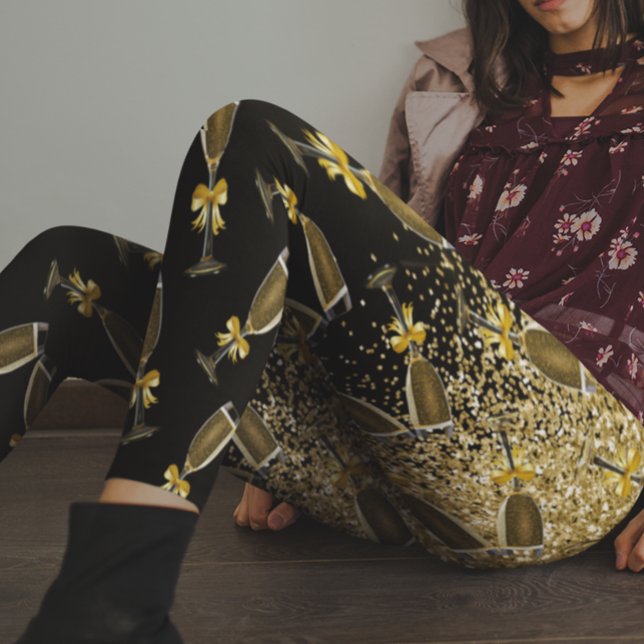 Leggings Purpurina de oro de la celebración de Año Nuevo de (Subido por el creador)
