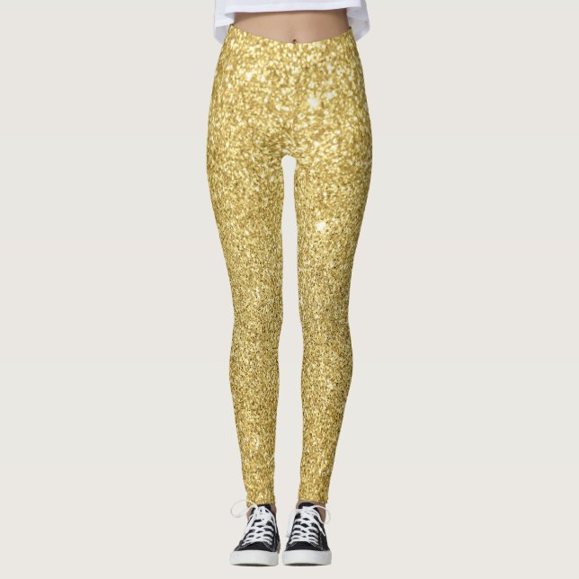 Leggings Purpurina de oro, lujoso y brillante fondo. (Anverso)