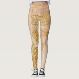 Leggings *~* Purpurina de oro rosa grunge con problemas de