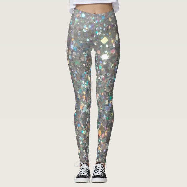 Leggings Purpurina de plata (Anverso)