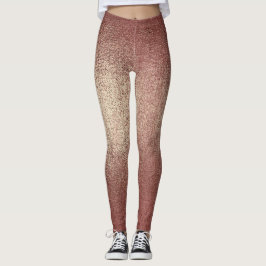 Leggings Purpurina de polvo de oro rosa rosa Sparkly Glam B