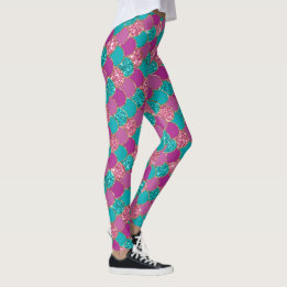 Leggings purpurina de sirena fresco patrón unicornio turque