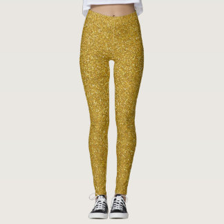 Leggings Purpurina del oro del día de fiesta por todas