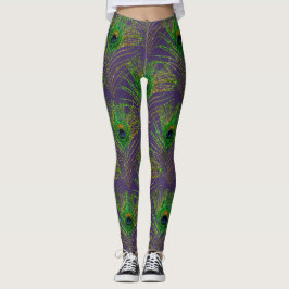 Leggings Purpurina del plumage del pavo real