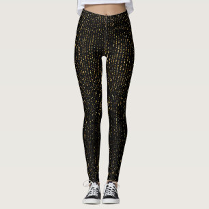 Leggings Purpurina dorado de fondo negro