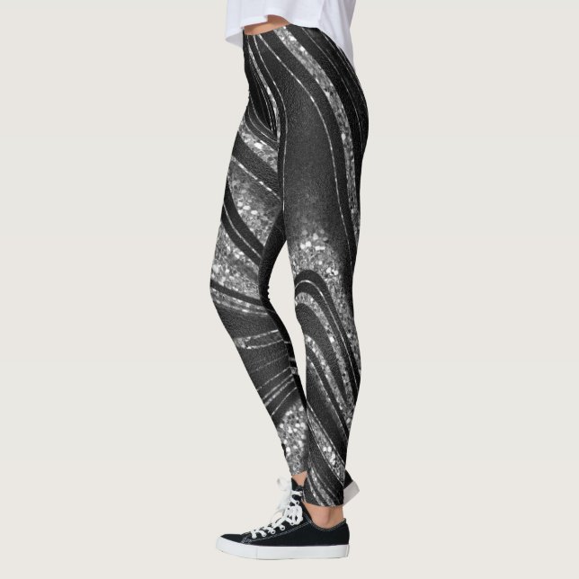 Leggings Purpurina En Negro Brillante (Izquierda)