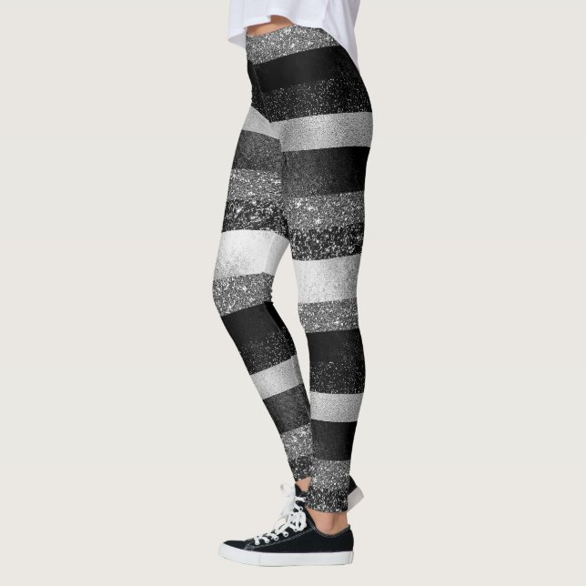 Leggings Purpurina en negro y plata (Izquierda)