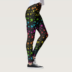 Leggings Purpurina Estrella arcoiris Patrón de orgullo gay 
