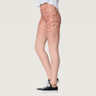 Leggings purpurina falso de oro Rosa