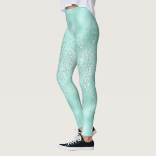 Leggings Purpurina falso Pastel Sparkle Elegante Moda brill
