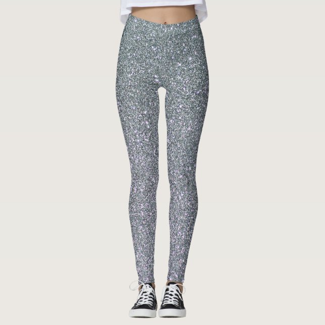 Leggings Purpurina gris elegante de moda (Anverso)